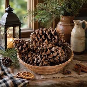 Pinecones, Eastern White Pine Cones (4-5 in),  Bulk Lot of 25 for DIY Crafting, Wreathmaking