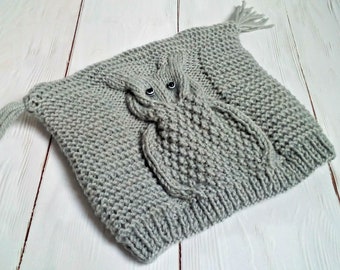 Knitting PATTERN-Owl Hat
