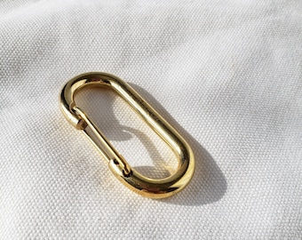 Brass Carabiner Keychain Brass Keychain Clip, Gold Carabiner Key Clip, Cute Brass Key Ring Keychain Hook