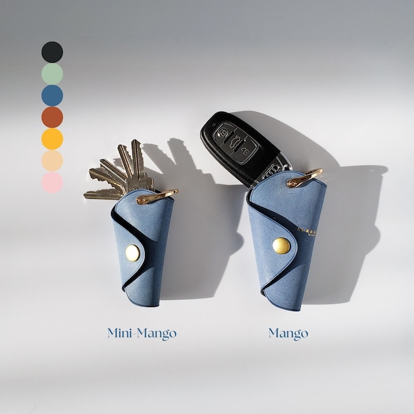 9 Colors Car Fob Case Key Organizer Key Cover Key Case Leather Key Holder Wallet • "Mango" & "Mini-mango"