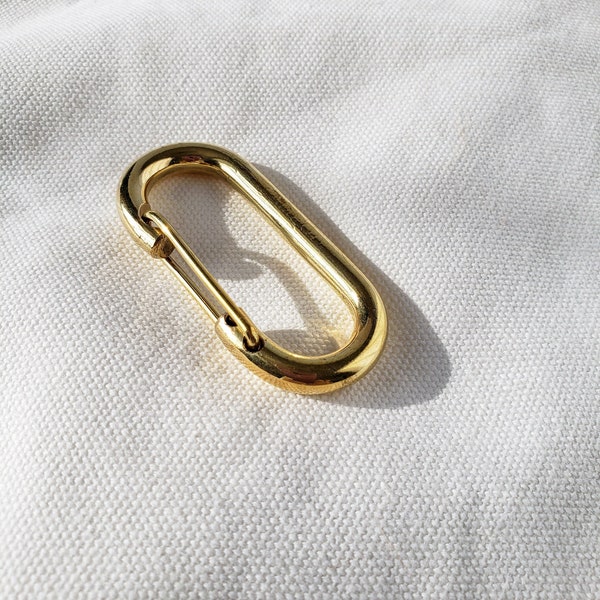 Brass Carabiner Keychain Brass Keychain Clip, Gold Carabiner Key Clip, Cute Brass Key Ring Keychain Hook