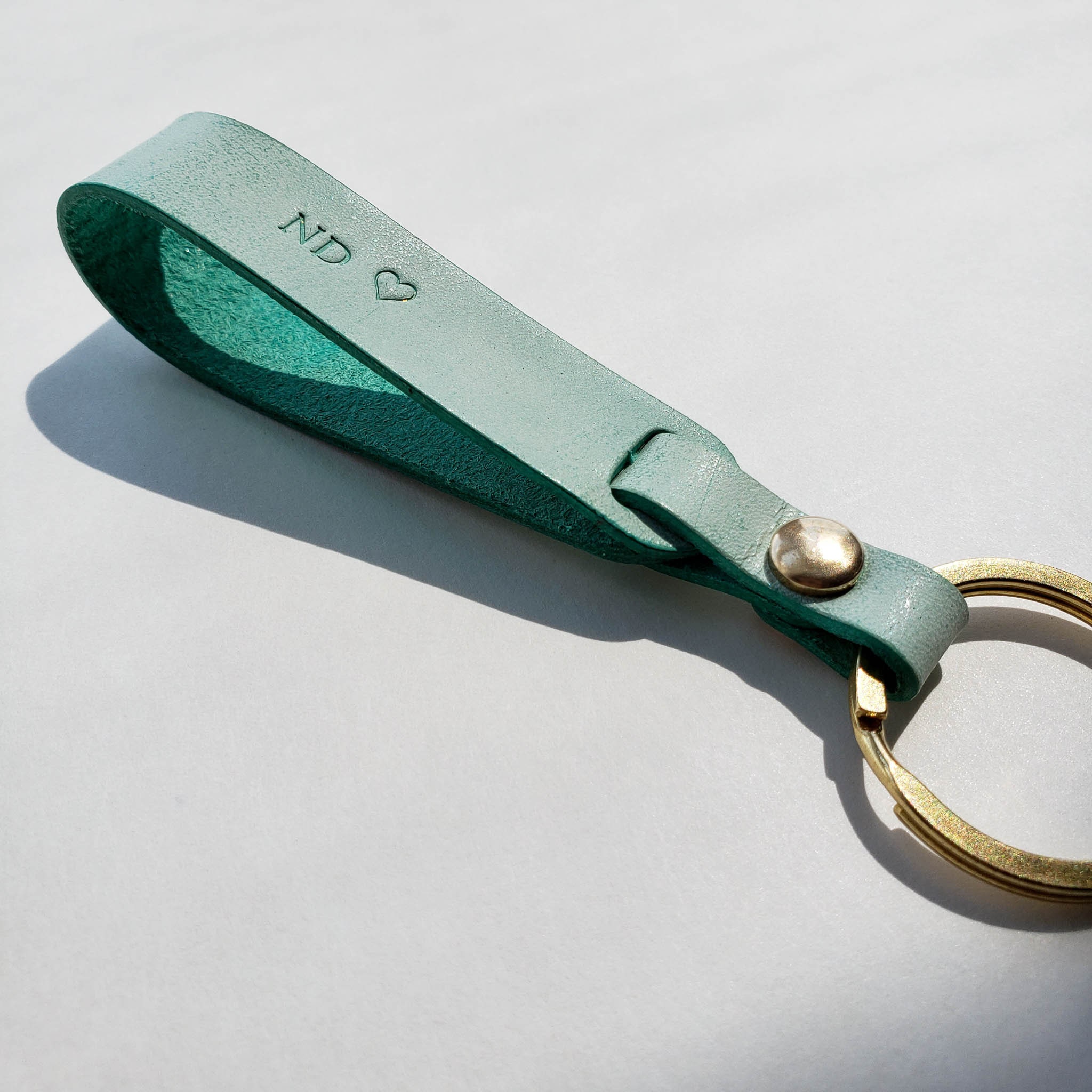 MINT Green Leather Key Ring Custom Key Chain For Best Friend Etsy