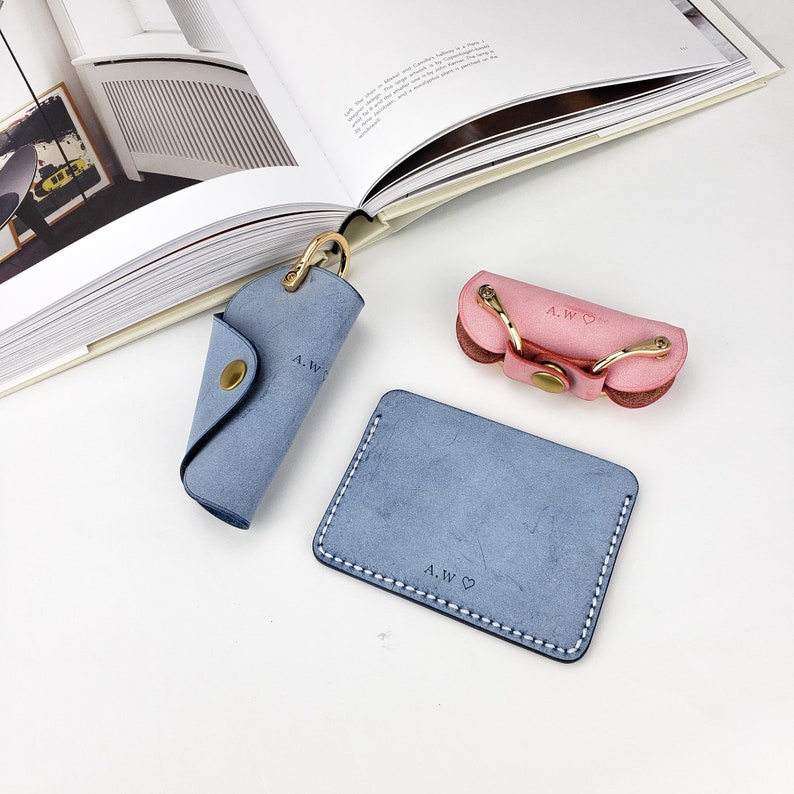 BLUE Key Wallet Personalized Key Organizer Slim Key Case Etsy