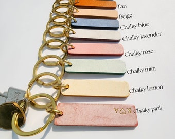 Personalized Leather Key Tag: Handcrafted Leather Keychain, Canadian Made, Gift under 15
