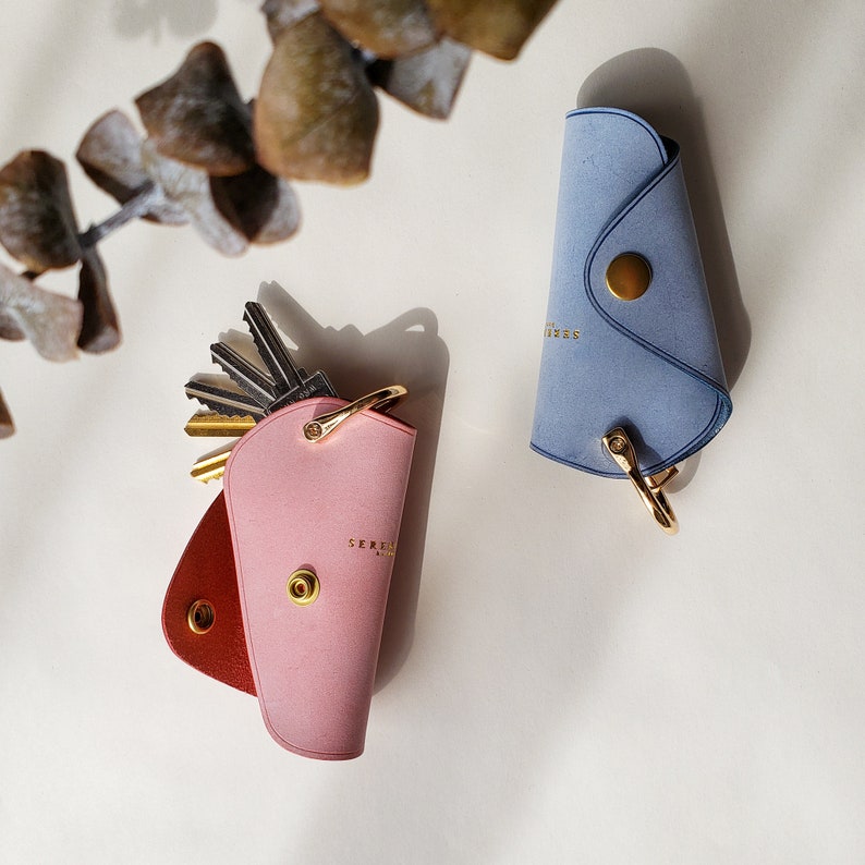 BLUE Key Wallet Personalized Key Organizer Slim Key Case Etsy