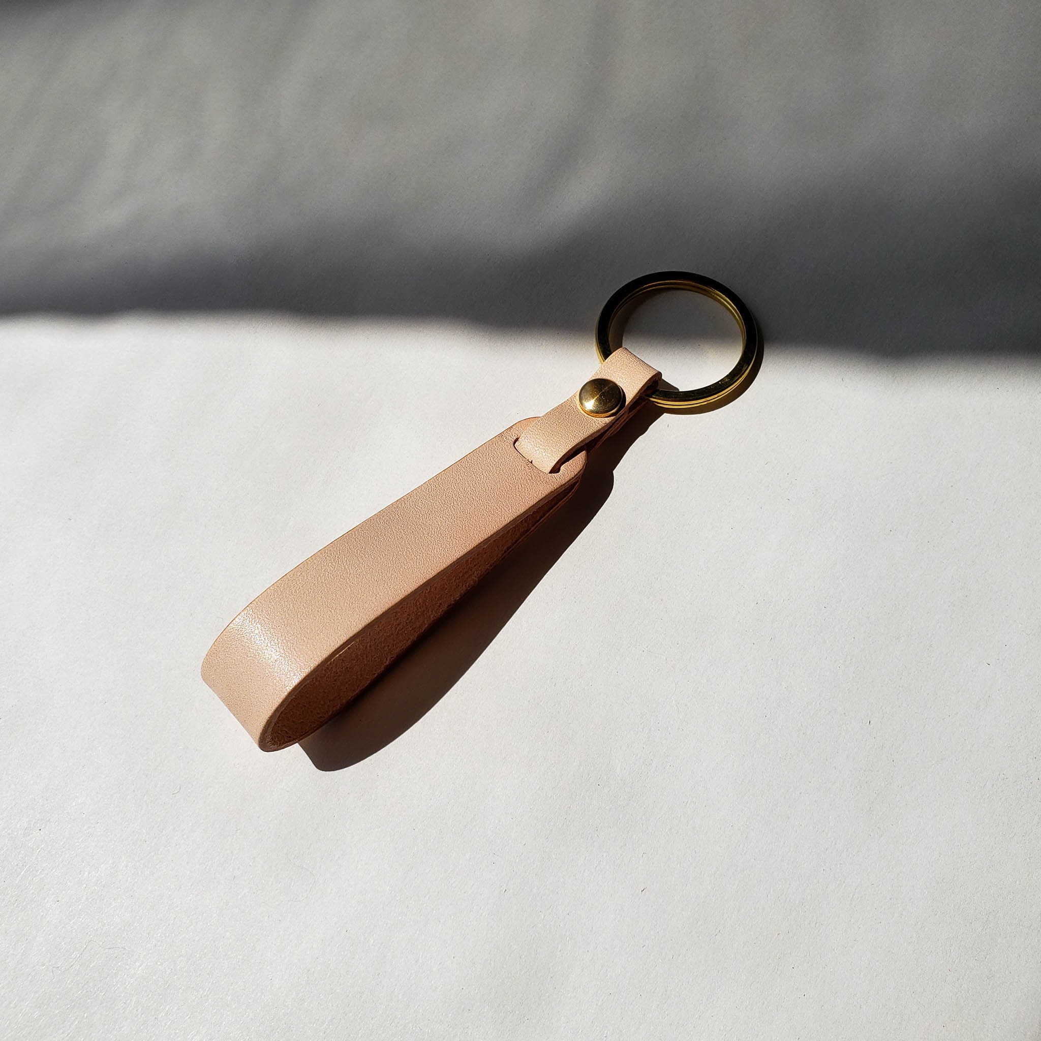 Beige Leather Key ring For Women Monogram Key Tag Leather Etsy