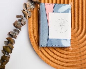 Slim Leather Bifold Wallet, Contrast Stitch ID Card Holder, Personalized Gift for Dad, Husband, or Grad • &quot;Geometry&quot; Design Wallet