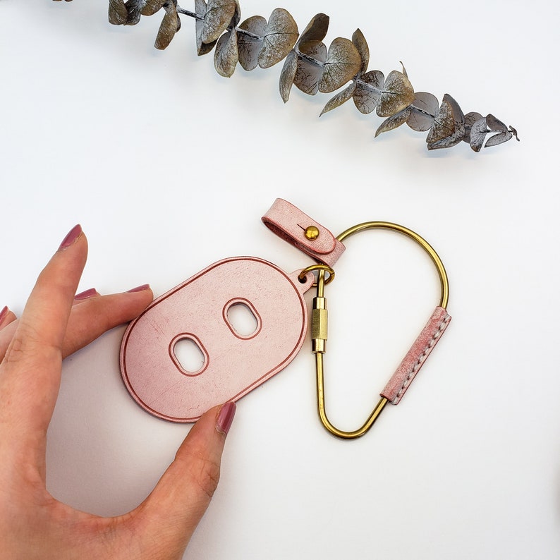 Leather Brass Carabiner Clip Keychains Leather Bag Charm Pink Etsy Canada