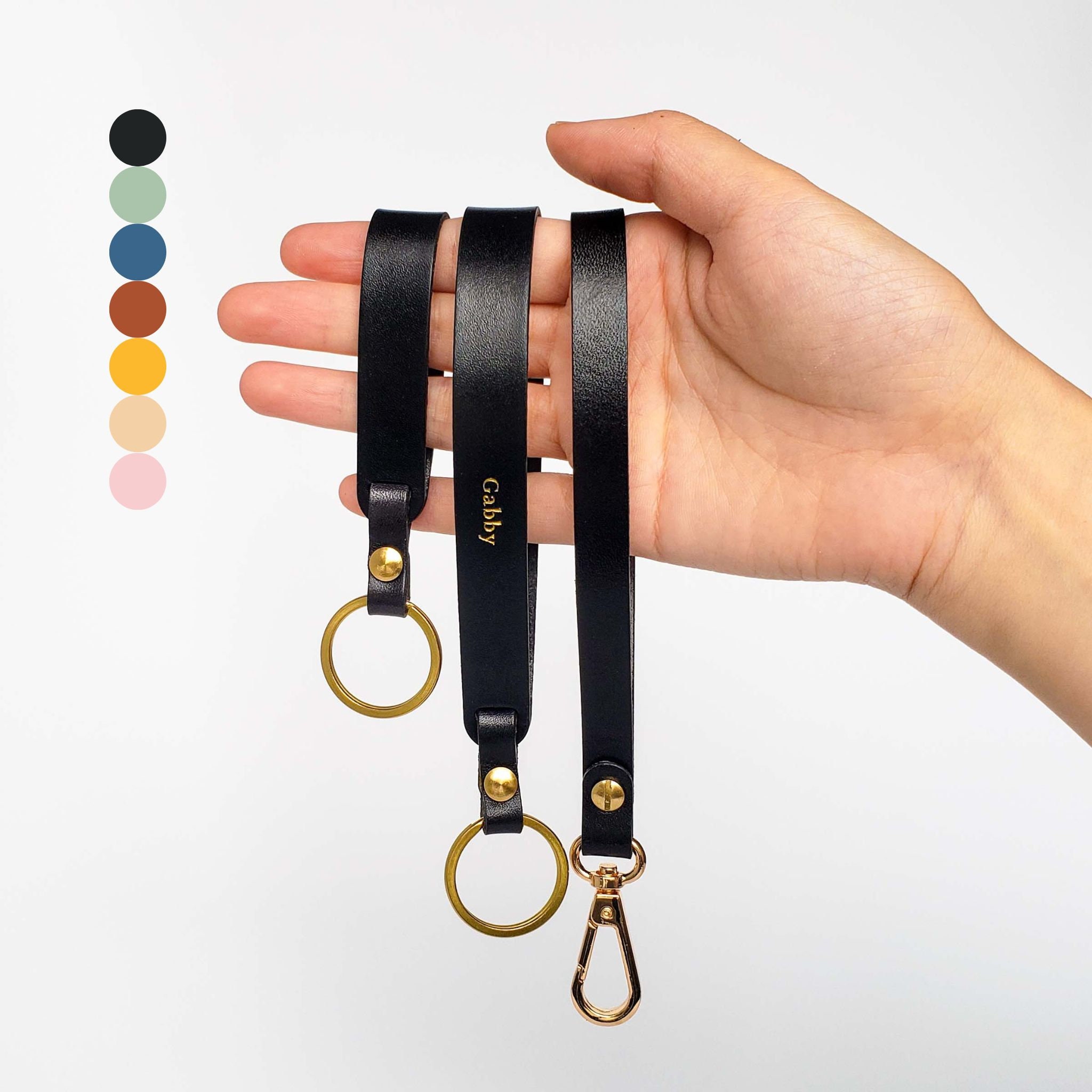 SHENGXINY Luxury Leather Keychains Wristlet Keychain For Women Men Leather Wristlet  Strap For Wallet Car Keys Backpacks Cute Lanyard 