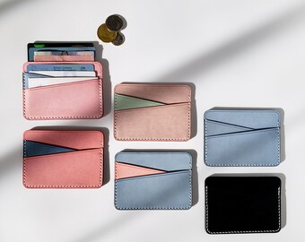 Minimalist Wallet For Women, Slim Card Wallet Small Wallet For Women Leather Card Case Wallet • "Geometry" Card Holder