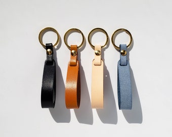 Llavero de cuero personalizado: llavero de latón, hecho a mano en Canadá