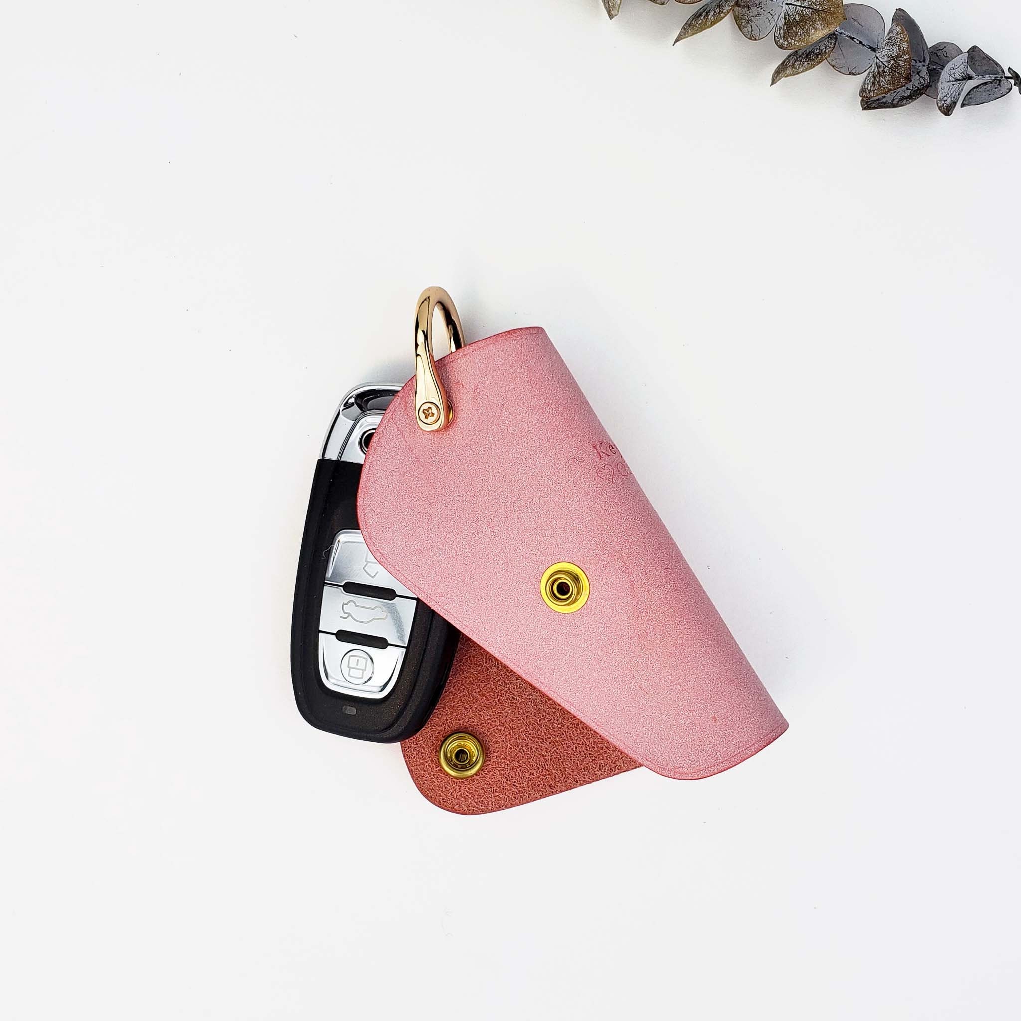 ROSE Leather Car Key Case Key Fob Cover Key Organizer Keychain Etsy