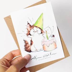 Süße Katzen Geburtstagskarte, witzige Geburtstagskarte, Geburtstagskarte für Katzenliebhaber, Postcrossing