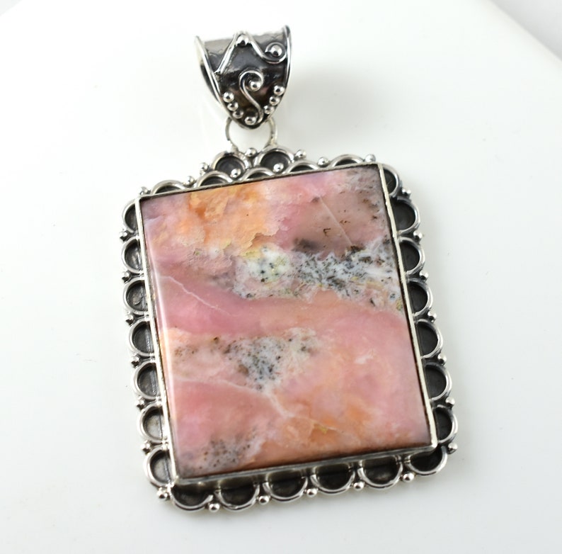 Pink Opal Pendant,925 Sterling Silver Pendant PPNK-001 Huge Pink Opal Pendant Handmade Pendant,Vintage Pendant Gift.Design N0 Birthday