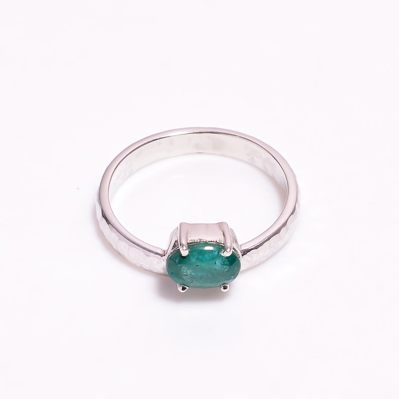 Anniversary,Midi Ring,Engagement Ring Promise Ring Statement Ring,May Birthstone -RE-035 Emerald Ring,92.5 Sterling Silver Valentine Gift