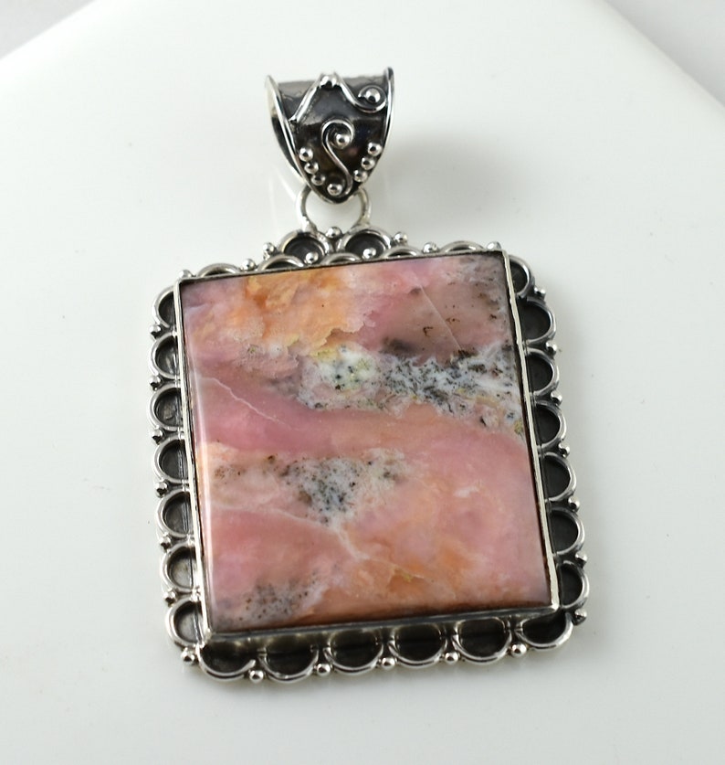 Pink Opal Pendant,925 Sterling Silver Pendant PPNK-001 Huge Pink Opal Pendant Handmade Pendant,Vintage Pendant Gift.Design N0 Birthday