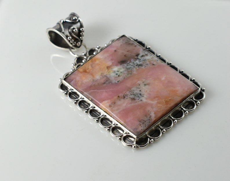 Pink Opal Pendant,925 Sterling Silver Pendant PPNK-001 Huge Pink Opal Pendant Handmade Pendant,Vintage Pendant Gift.Design N0 Birthday