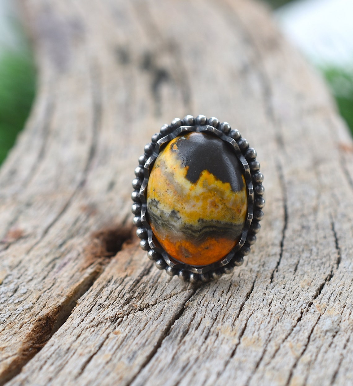 Bumble Bee Jasper Ring 925 Sterling Silver Ring handmade Etsy