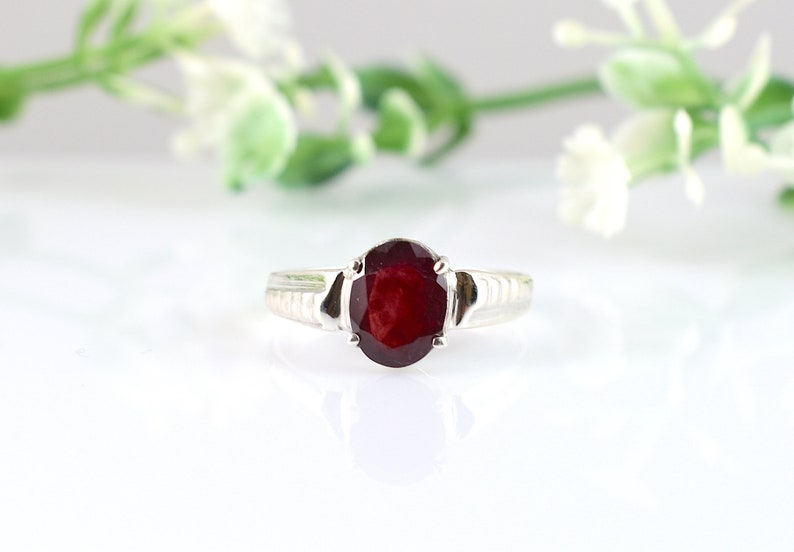 Ruby Silver Ring RUBY RING Gemstone Ring Christmas Gift,Statement Ring Engagement Ring,Birthday Gift,Wedding Ring.Design N0- RRGF-017