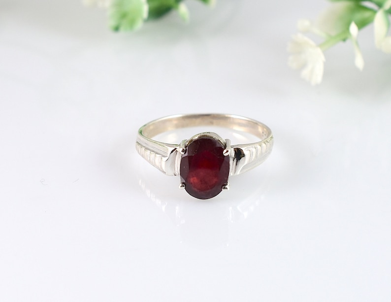 Ruby Silver Ring RUBY RING Gemstone Ring Christmas Gift,Statement Ring Engagement Ring,Birthday Gift,Wedding Ring.Design N0- RRGF-017