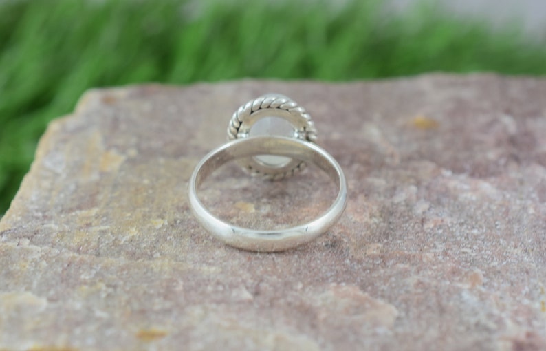 925 Sterling Silver Ring Gemstone Ring,Engagement Ring,Birthday Gift Design N0-RWR-018 June Birthstone White Rainbow Moonstone RING