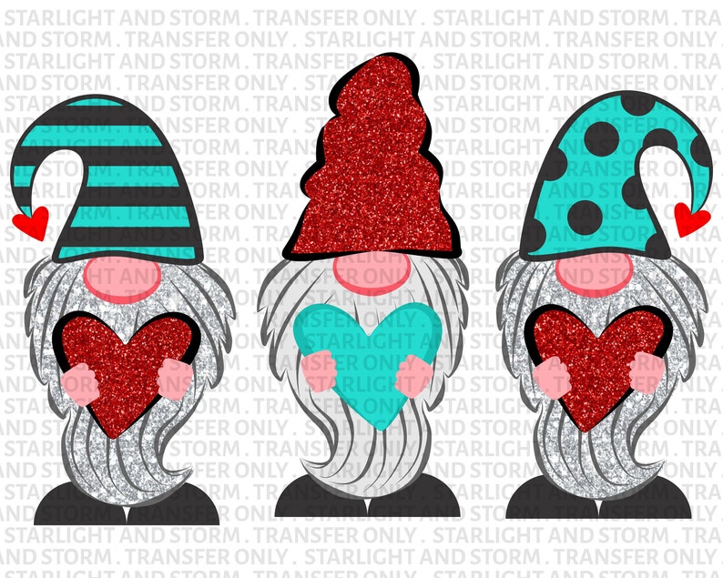 Download Valentine's Day Gnomes Sublimation Transfer Heat | Etsy