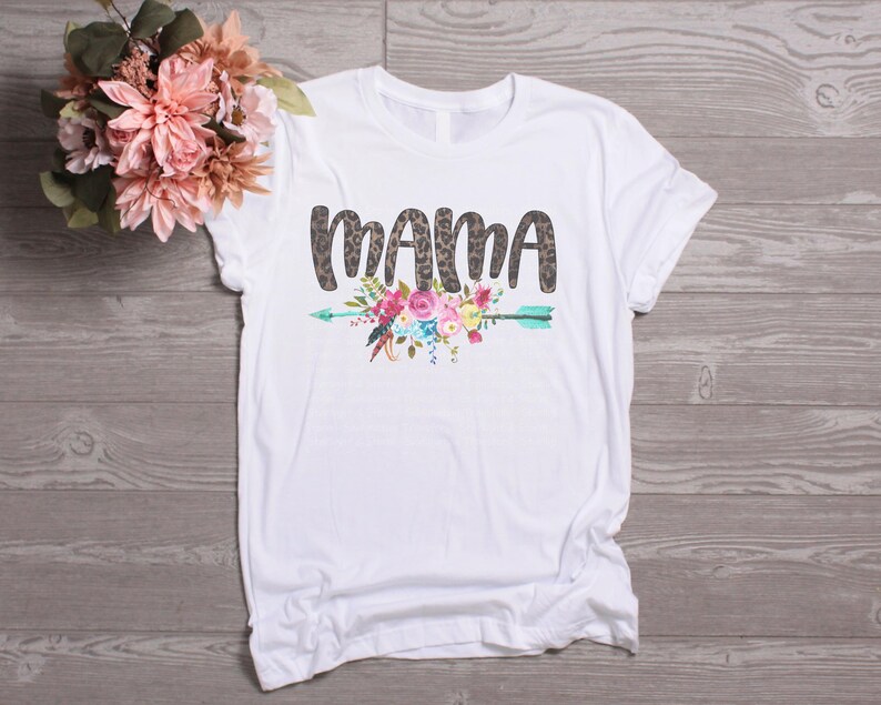 DIY Shirt Sublimation Ready To Press Sublimation Heat Transfer Mama Floral Leopard Mom Sublimation Transfer Heat Transfer