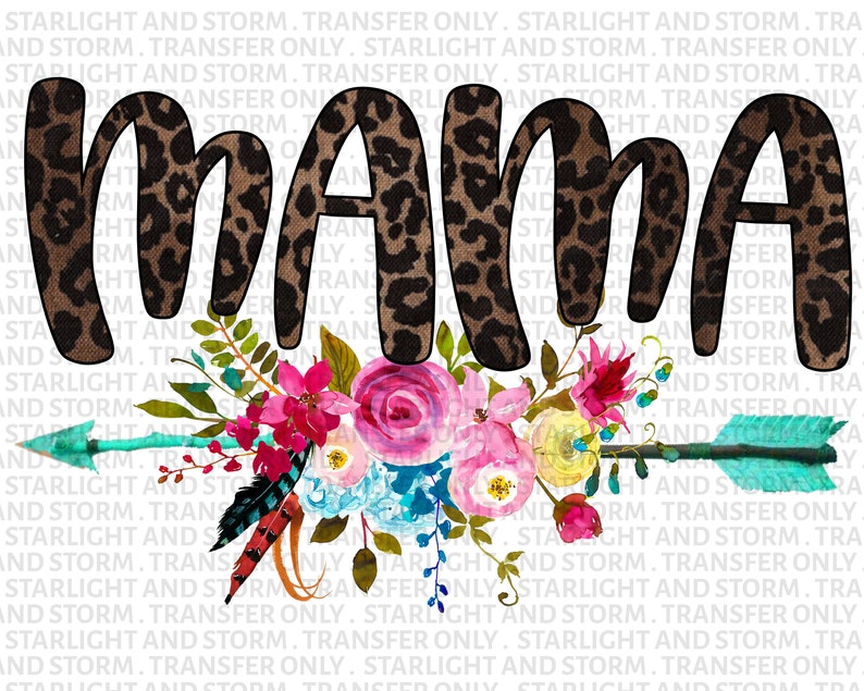 DIY Shirt Sublimation Ready To Press Sublimation Heat Transfer Mama Floral Leopard Mom Sublimation Transfer Heat Transfer