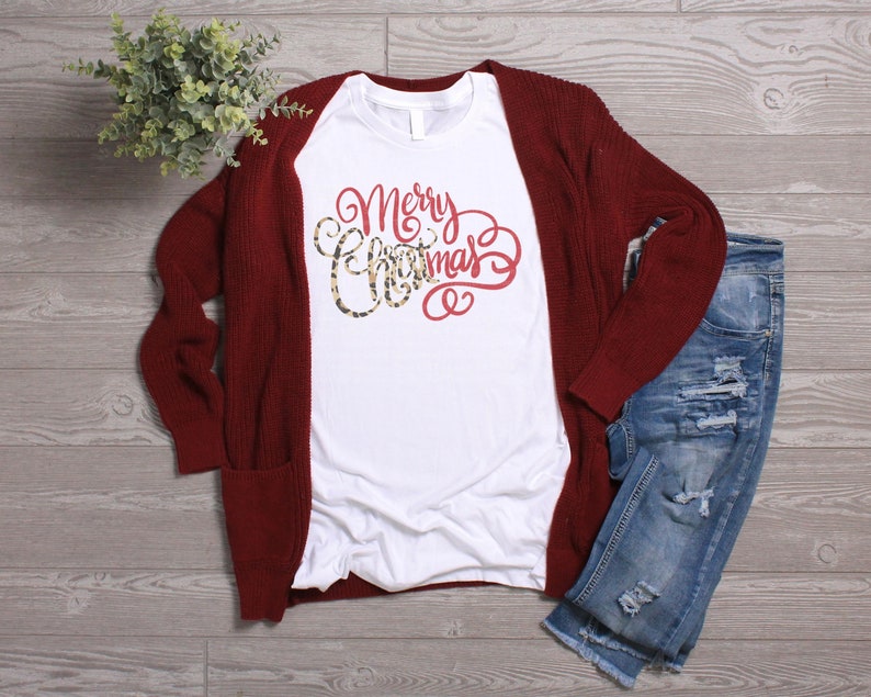 Ready To Press Sublimation Heat Transfer Heat Transfer Christmas Leopard Print Christmas Shirt Merry Christmas Sublimation Transfer