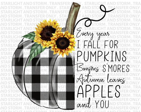 Download Pumpkin Buffalo Plaid Fall Sublimation Transfer Heat Press Etsy