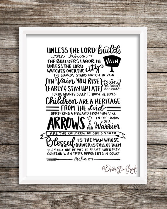 Psalm 127 Hand Lettered Scripture Print Children Are Like | Etsy