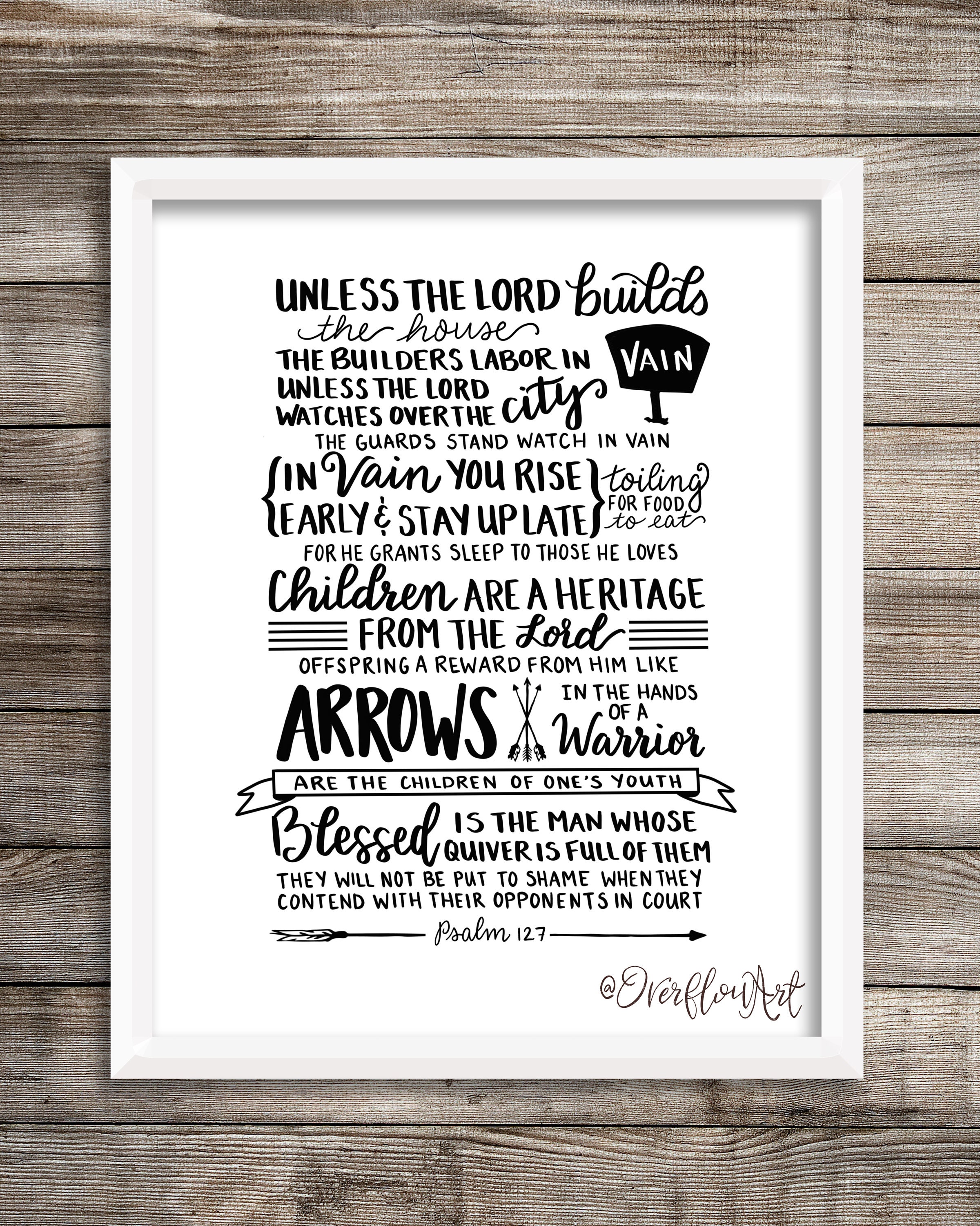 Psalm 127 Hand Lettered Scripture Print Children Are Like - Etsy