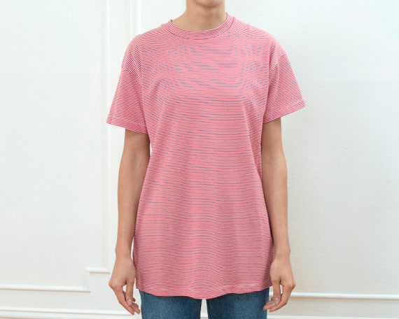 90s red striped tshirt - image 1