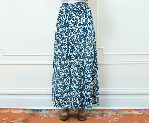 Navy cotton maxi clearance skirt
