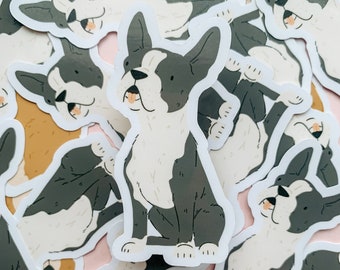 Boston Terrier Vinyl Sticker | Dog Lover Gift | Laptop Sticker | Sticker Decal | Vinyl Sticker | Gift for Her | Dog gift | Happy Sticker