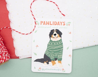 Pawlidays Bernese Mountain Dog Vinyl Sticker | Dog Lover Gift | Laptop Sticker | Sticker Decal | Vinyl Sticker | Gift for Her | Dog gift
