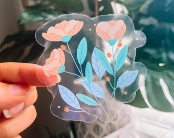 Floral Sticker: Laptop Decal | Vinyl Sticker | Gift for Friend | Quote Sticker | Transparent Sticker