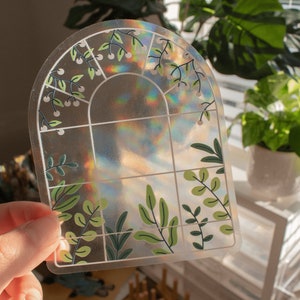 Plant Lover Rainbow Catcher Window Decal Floral Decal Window Decal Gift Ideas Sun Catcher Gift for Plant Lover image 4