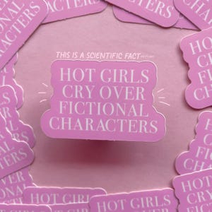 Pink Hot Girls Cry Sticker: Laptop Decal | Kindle Sticker | Kindle Accessories