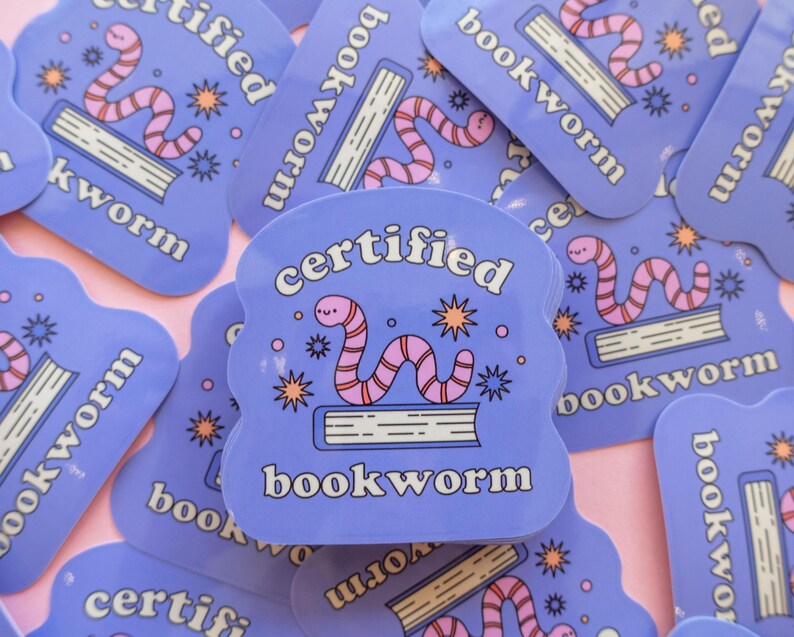 Computer Worm Sticker Bookworm Sticker: Laptop Decal | Vinyl Sticker | Gift for Friend ...