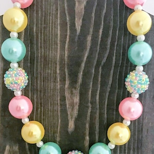 Bubblegum Necklace made with 3 colors of pastel pearlized 20mm beads