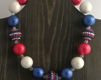 Patriotic Necklace Bubblegum Necklace