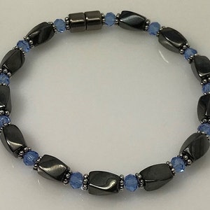 Magnetic Bracelet (single strand with crystal bead fillers and magnetic clasp)