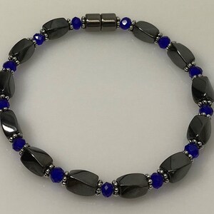 Magnetic Bracelet (single strand with crystal bead fillers and magnetic clasp)
