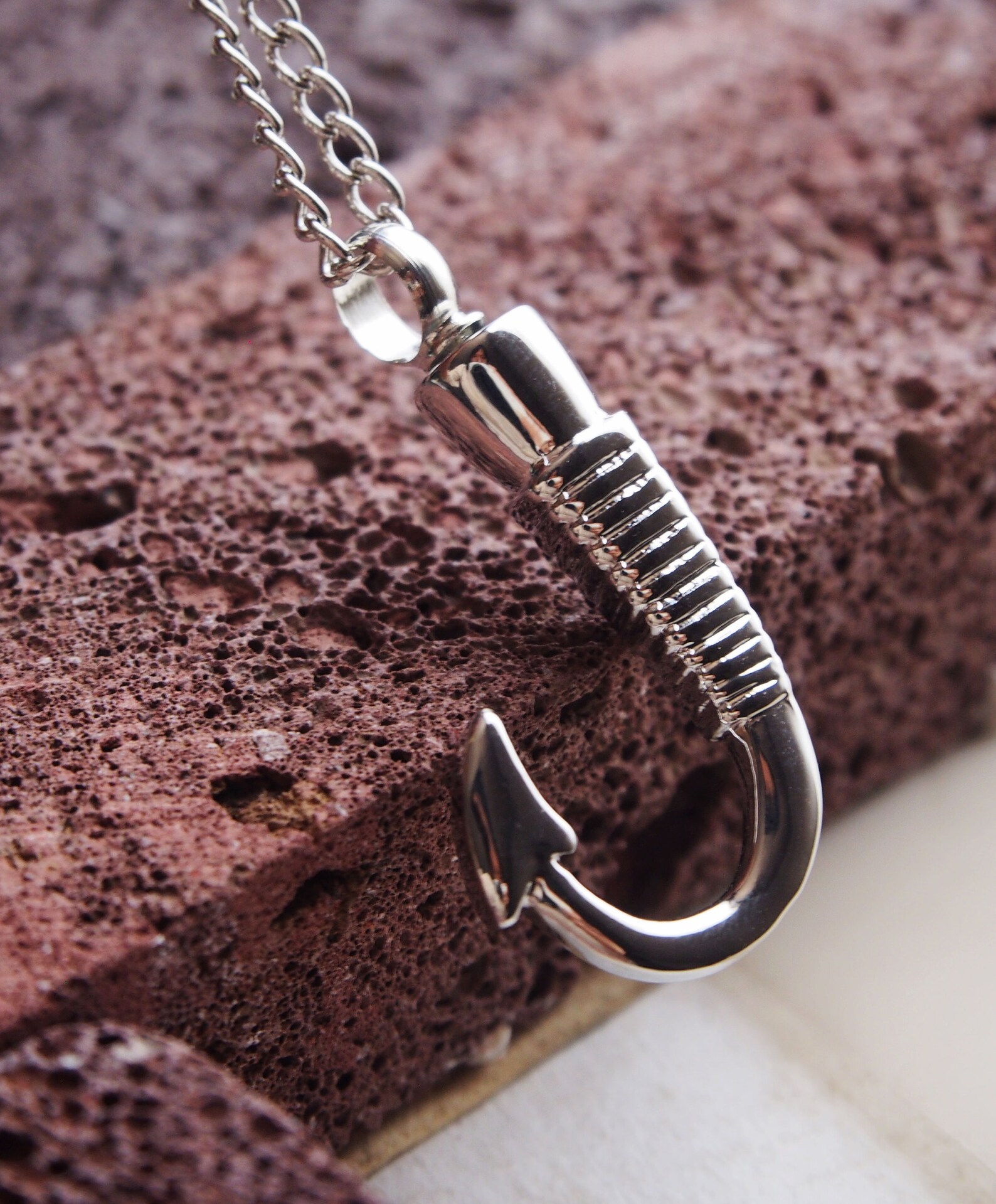 Cross and fish hook necklace Clearance