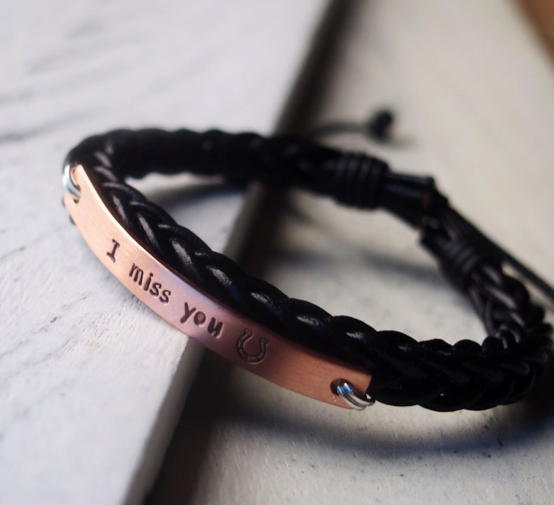 Customized Braided Leather Bracelet Personalized Bracelet Etsy