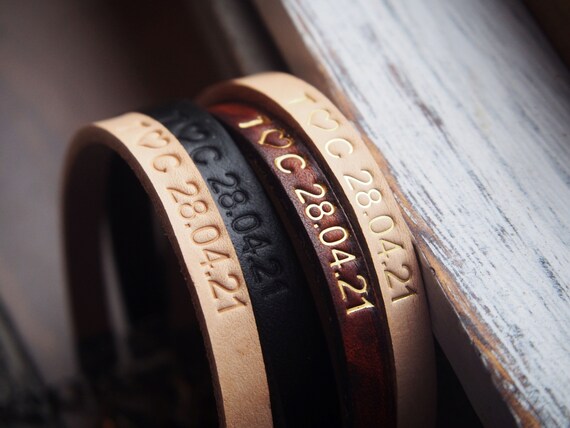 Leather couple name best sale bracelets