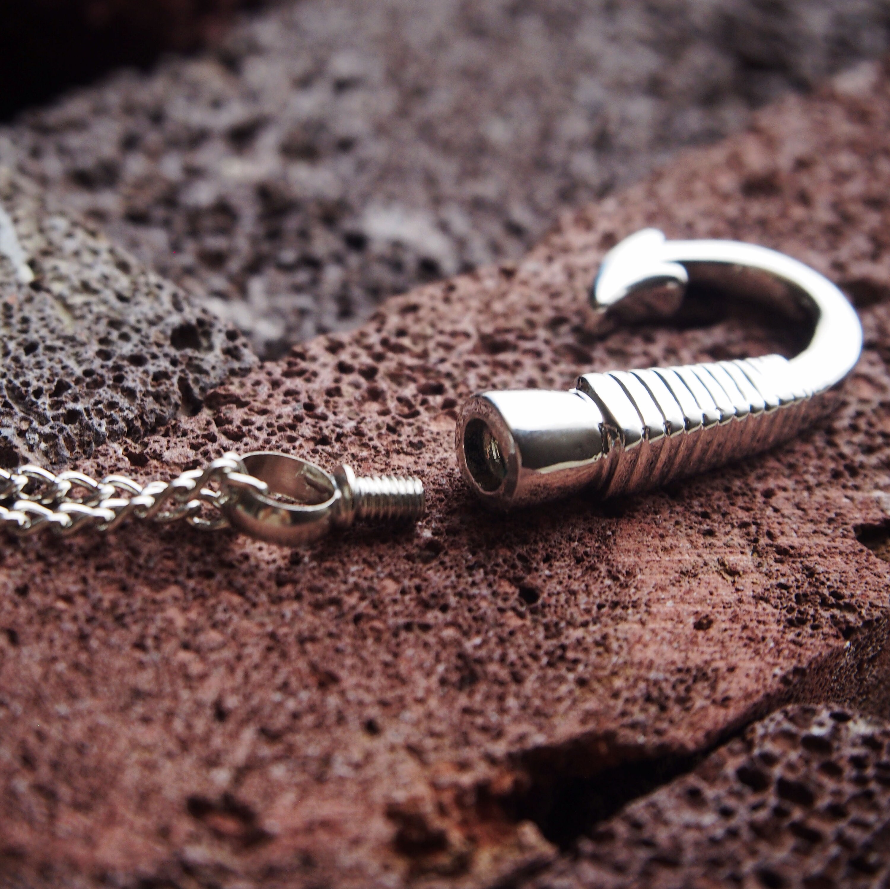 Fish hook Necklace for Ashes Personalized Black Heart Cross Etsy