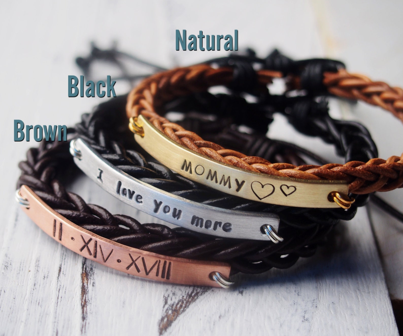 Personalized Bracelet for Mom Leather Bracelet for Mother Etsy Hong Kong