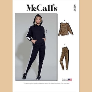 McCall’s M8351 Misses' Activewear Sewing Pattern – Hoodie, Lounge Pants & Top with Kangaroo Pocket